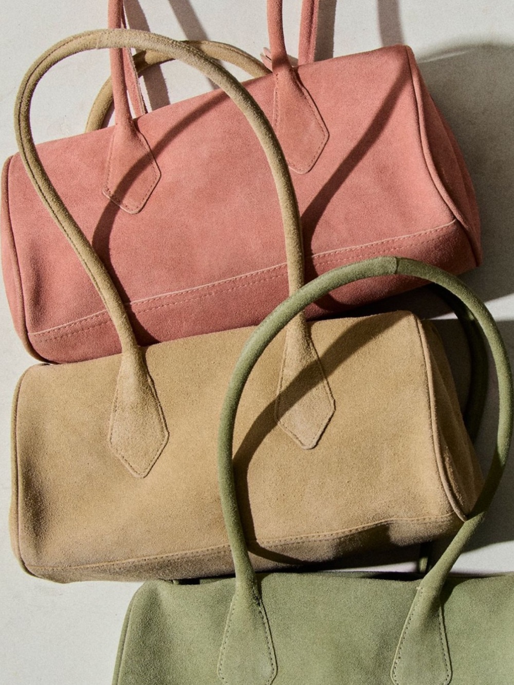Free People Suede Barrel Bag in Apricot (pink) 🍌 Banana , and Chocolate 🍫 !!